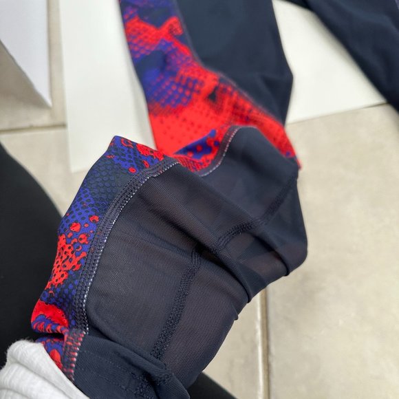 Athleta Leggings Tights Electro Cobalt Orange Crop Yoga Workout XS #153850-01 - Picture 6 of 8